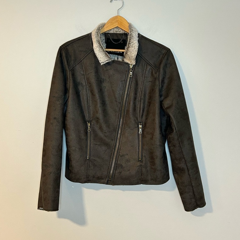 NWOT L’ATELIER Faux Shearling Moto Jacket – Size L